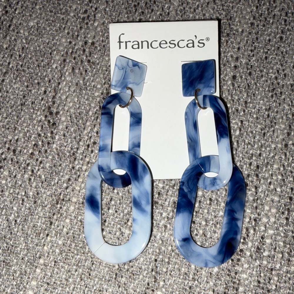 Francesca's Collections Marbled Blue Earrings